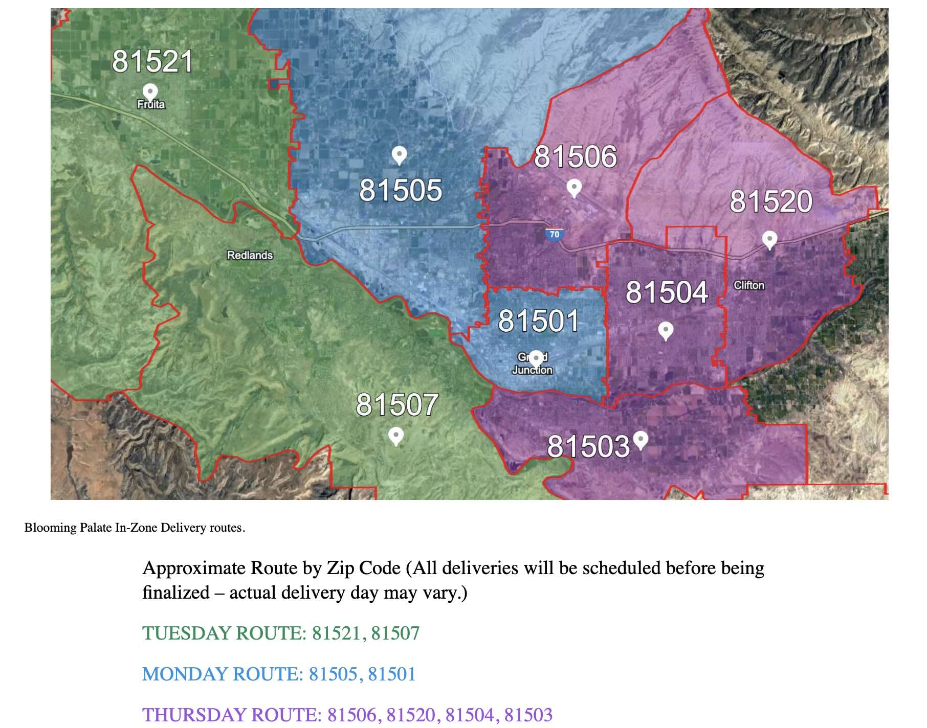 Delivery Zone Map